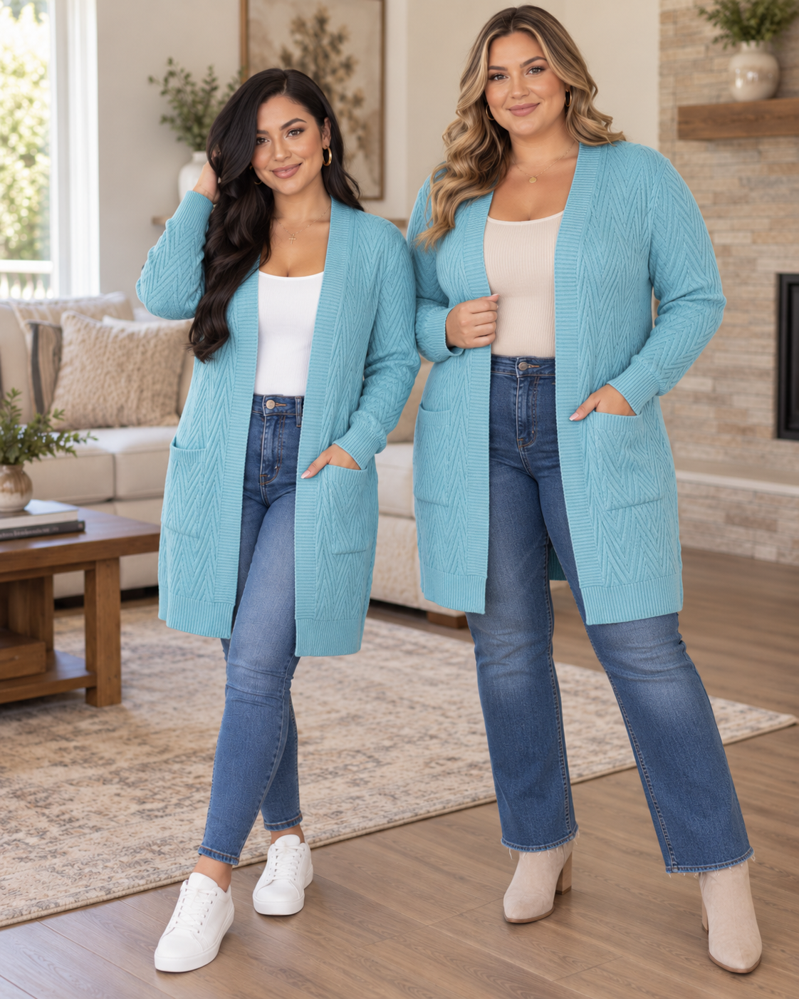 Val Textured Open Front Cardigan