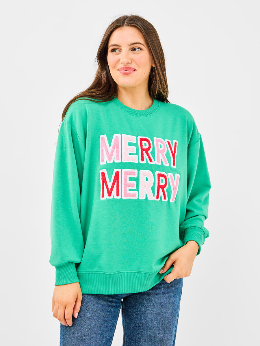 Merry Merry Bouclé Appliqué Sweater