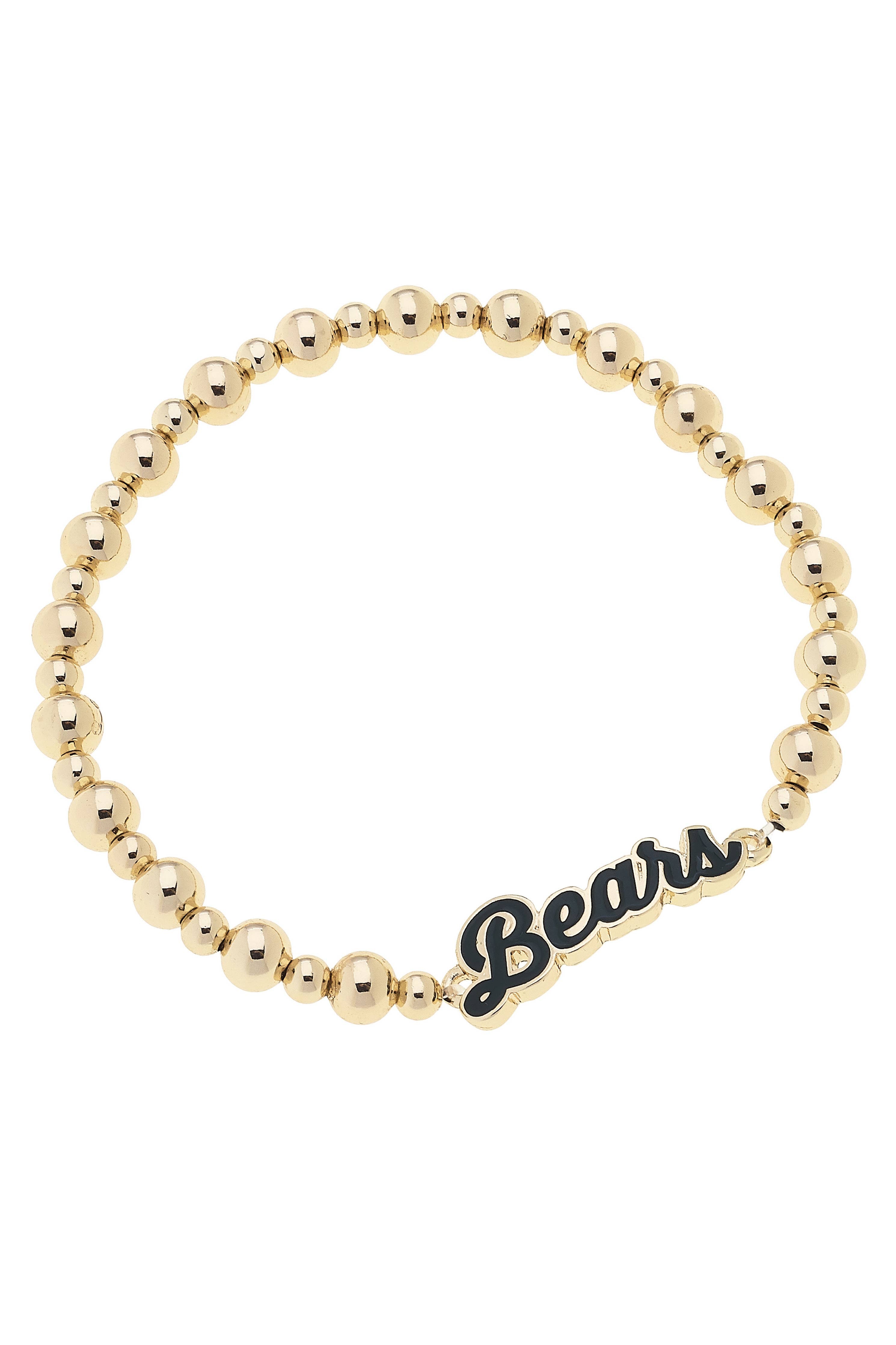 Baylor Bears Autograph Enamel Stretch Bracelet in Shiny Gold