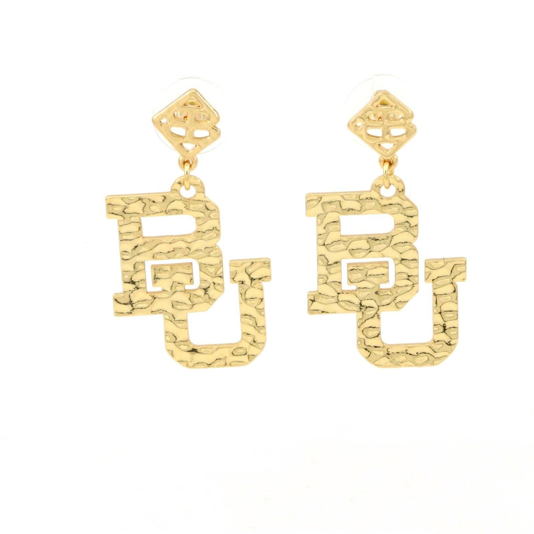 Gold Baylor University Logo Earring with BC Logo by Brianna Cannon