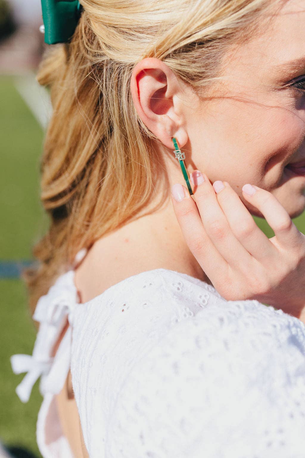 Baylor Logo Hoop Earrings by Brianna Cannon