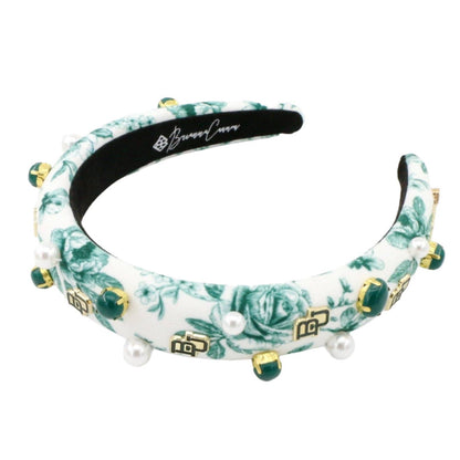 Baylor Floral Toile Logo Headband by Brianna Cannon