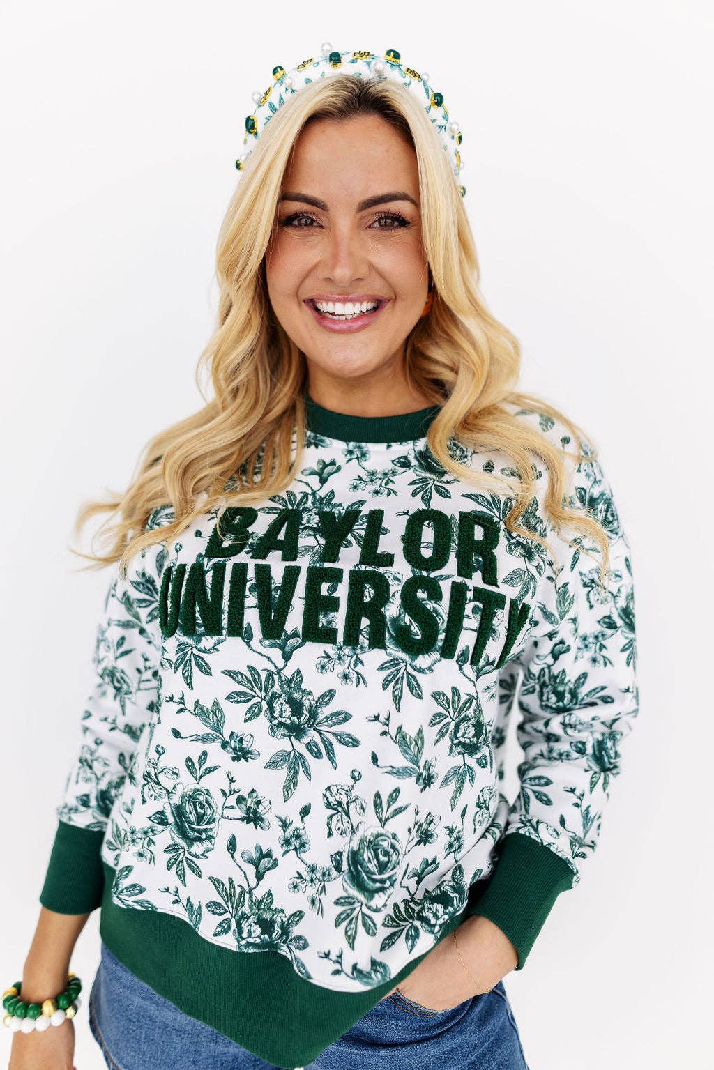 Baylor Floral Toile Sweatshirt by Brianna Cannon