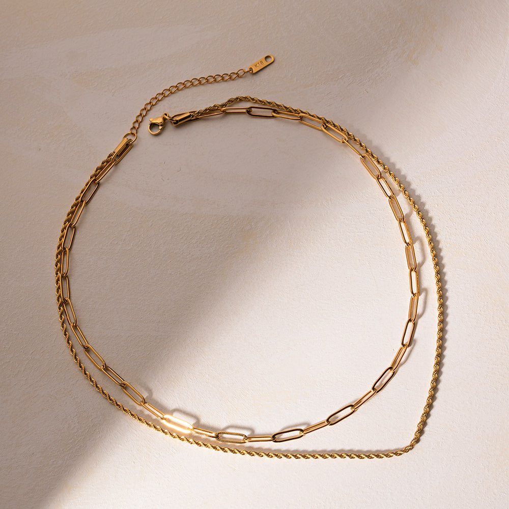 18K Gold-Plated Double Layered Necklace (Copy)