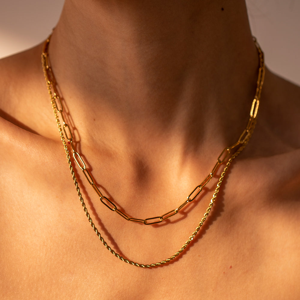 18K Gold-Plated Double Layered Necklace (Copy)