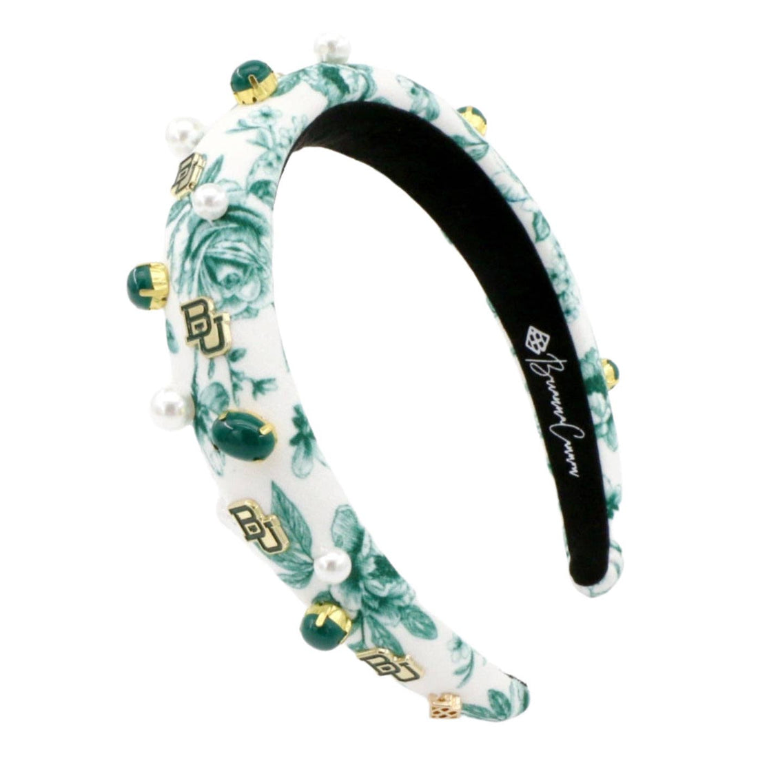 Baylor Floral Toile Logo Headband by Brianna Cannon