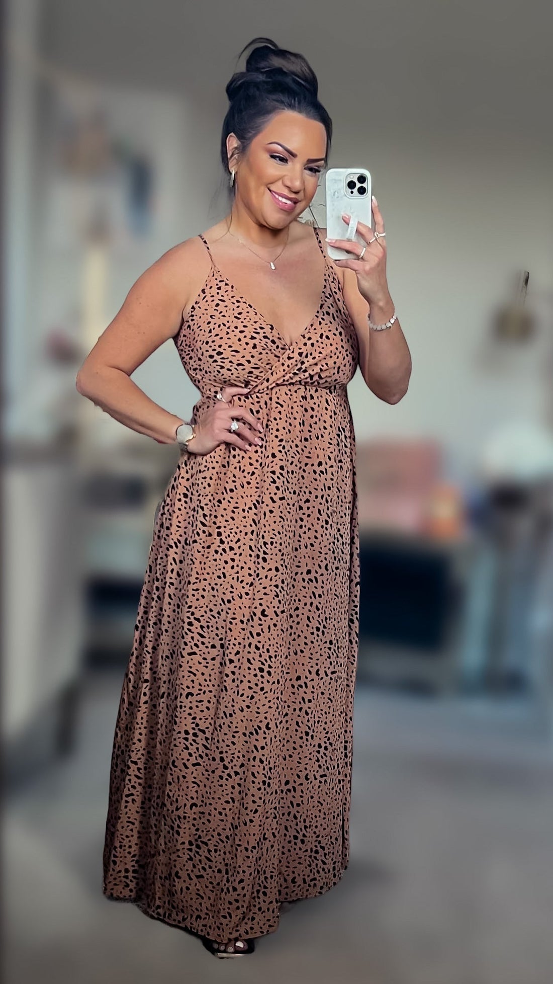 Harper Printed Surplice Adjustable Spaghetti Strap Maxi Dress (Copy)
