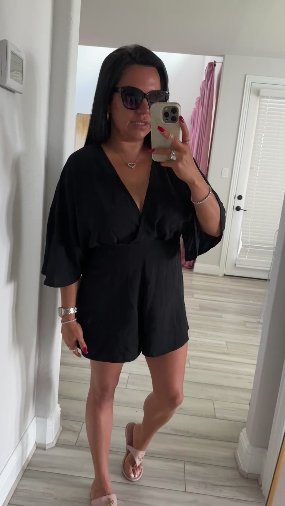 Charlotte Cutout Surplice Half Sleeve Romper (Copy)