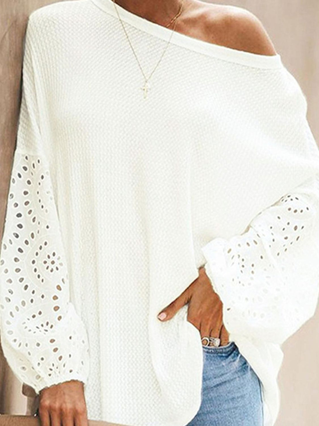 Davis Dropped Shoulder Boat Neck Blouse