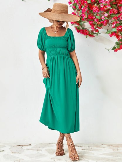 Nicola Off-Shoulder Balloon Sleeve Midi Dress (Copy)