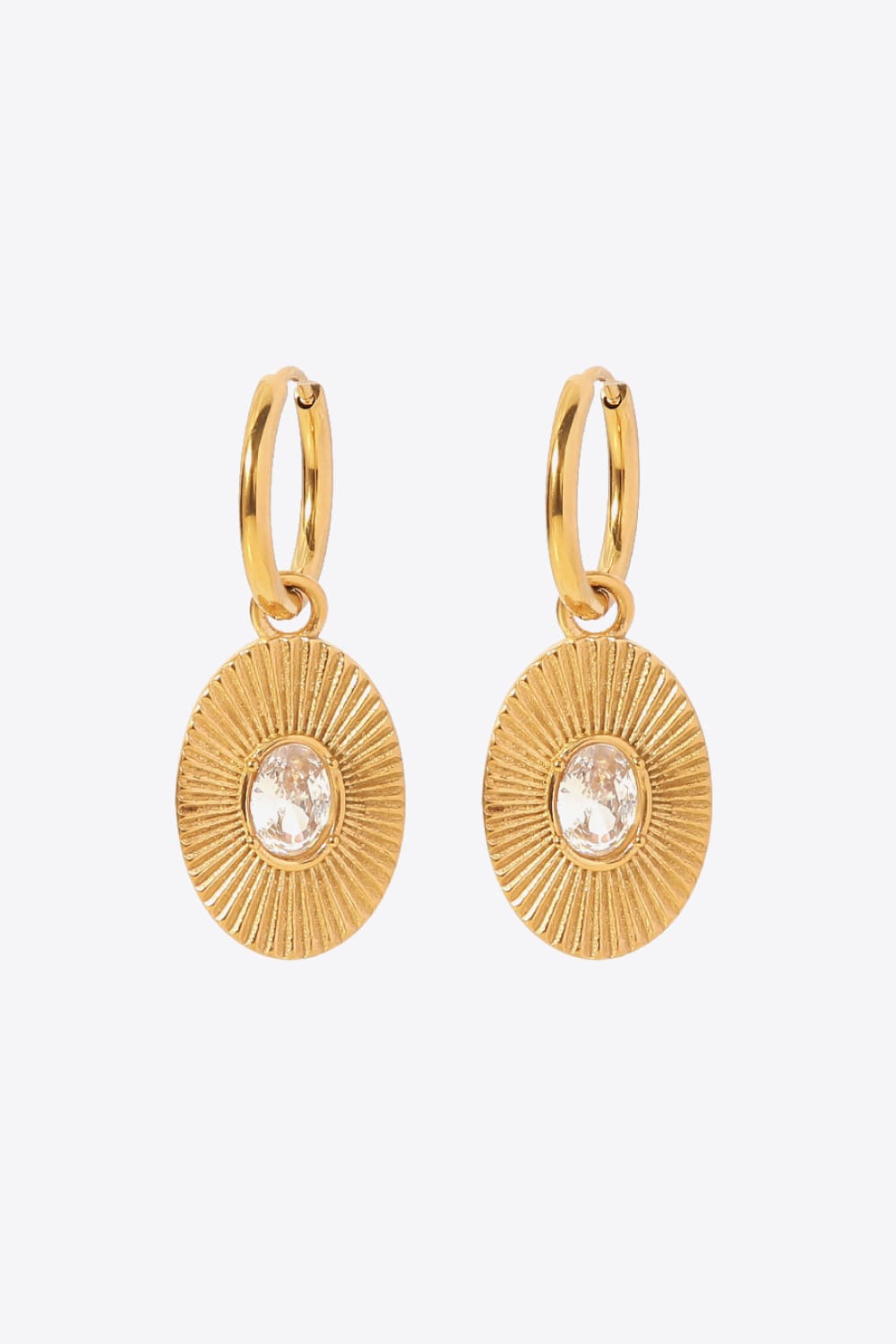 Holly Stainless Steel Oval Dangle Earrings (Copy)