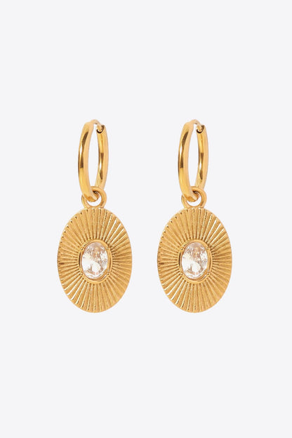 Holly Stainless Steel Oval Dangle Earrings (Copy)