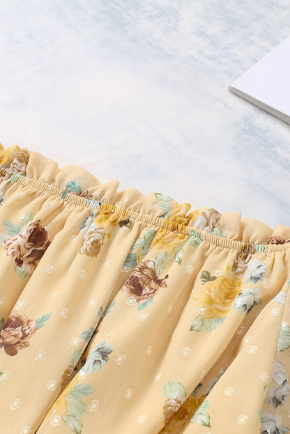 Faith Floral Off-Shoulder Ruffle Hem Top (Copy)