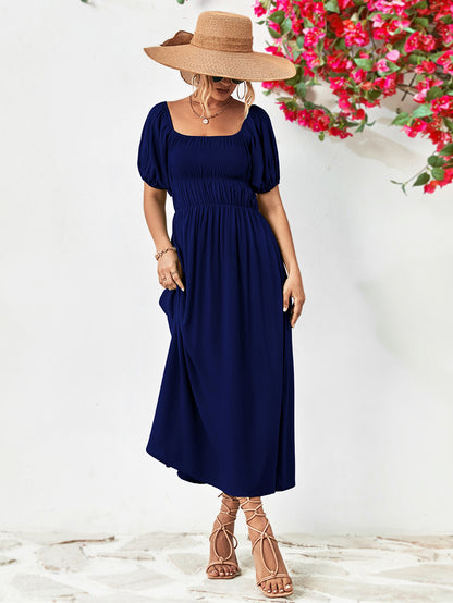 Nicola Off-Shoulder Balloon Sleeve Midi Dress (Copy)