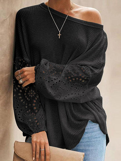 Davis Dropped Shoulder Boat Neck Blouse