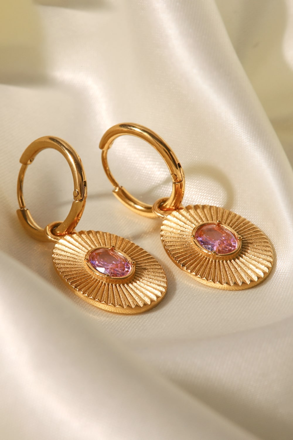 Holly Stainless Steel Oval Dangle Earrings (Copy)