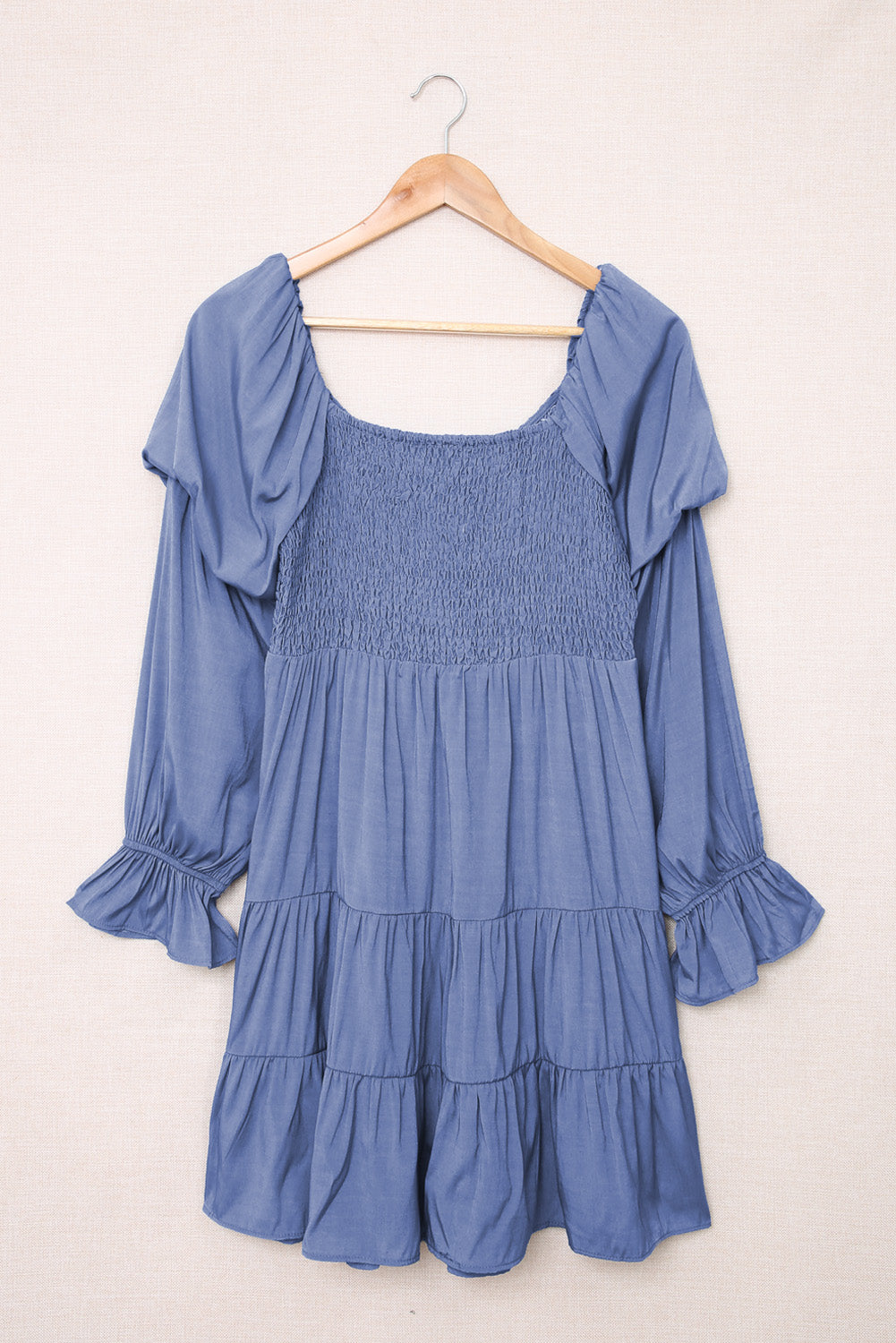 Bliss Smocked Off-Shoulder Tiered Mini Dress (Copy)
