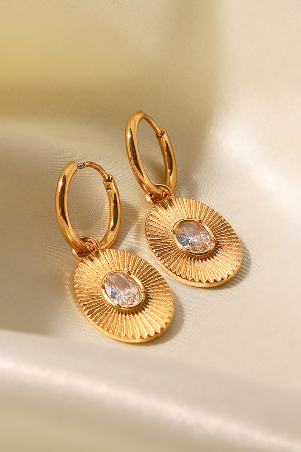Holly Stainless Steel Oval Dangle Earrings (Copy)