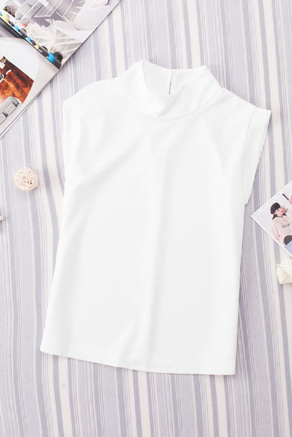 Amaya Mock Neck Cap Sleeve Blouse (Copy)