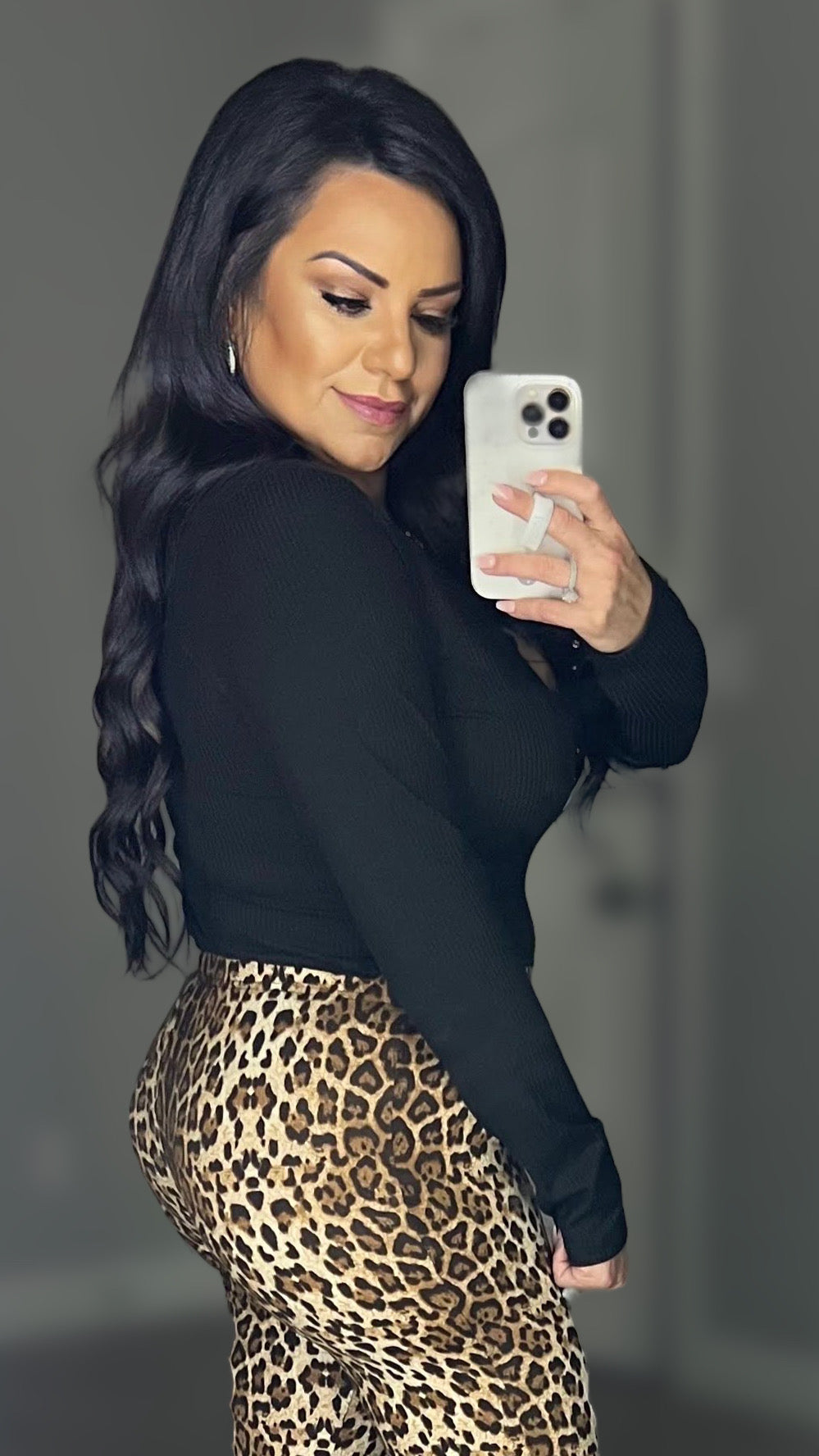 Dancing Queen Leopard Print Flare Leg Pants